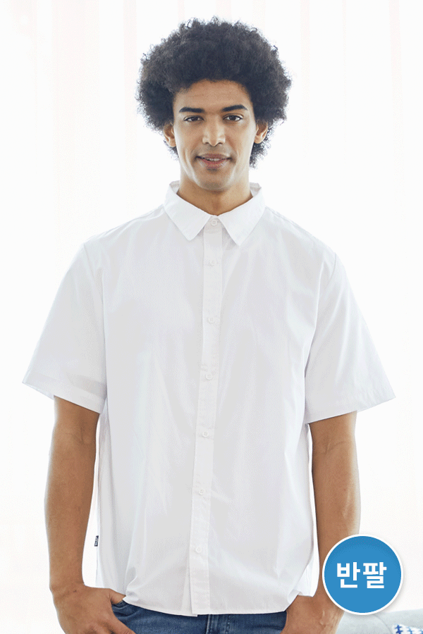 남성 반팔 면혼방 셔츠 / 3color